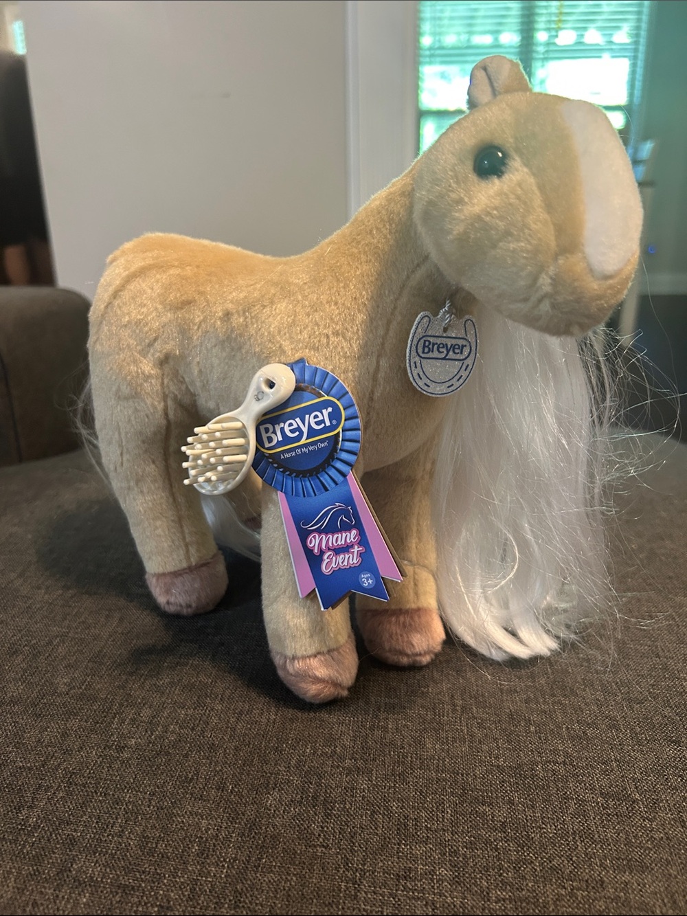 Breyer Tan Plush Horse with White Mane and Pink Hooves